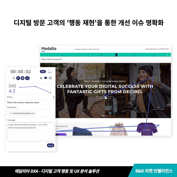 메달리아 DXA - 디지털 방문 고객의 '행동 재현'을 통한 개선 이슈 명확화